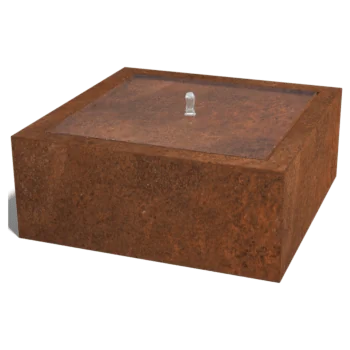 Table d'eau en acier Corten - Lyra - 100 x 100 x 40 cm