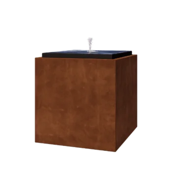 Tables d'eau en acier Corten - Orin - 80 x 80 x 80 cm - Avec éclairage LED