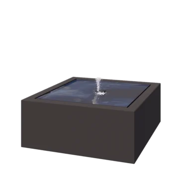 Tables d'eau en aluminium - Lyra - 100 x 100 x 40 cm - RAL7016 mat (gris anthracite) - Avec éclairage LED