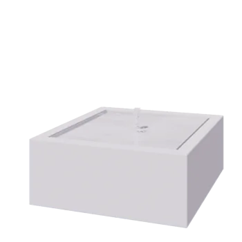 Tables d'eau en aluminium - Lyra - 100 x 100 x 40 cm - RAL9010 mat (blanc) - Avec éclairage LED