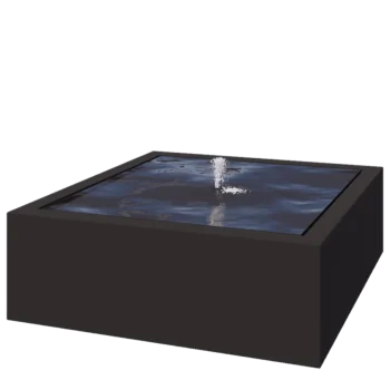 Tables d'eau en aluminium - Lyra - 120 x 120 x 40 cm - RAL9005 mat (noir) - Avec éclairage LED
