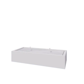 Tables d'eau en aluminium - Lyra - 200 x 80 x 40 cm - RAL9010 mat (blanc) - Avec éclairage LED
