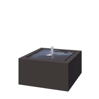 Tables d'eau en aluminium - Lyra - 80 x 80 x 40 cm - RAL7016 mat (gris anthracite) - Avec éclairage LED