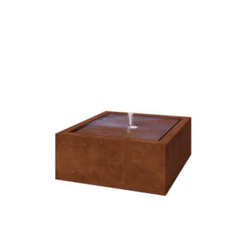 Tables d'eau en acier Corten - Lyra - 100 x 100 x 40 cm - Sans éclairage LED