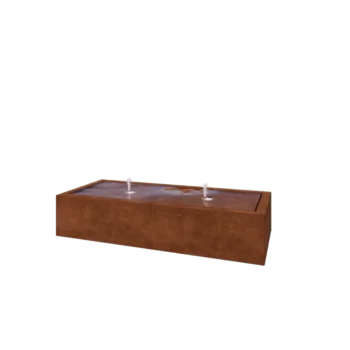 Tables d'eau en acier Corten - Lyra - 200 x 80 x 40 cm - Avec éclairage LED