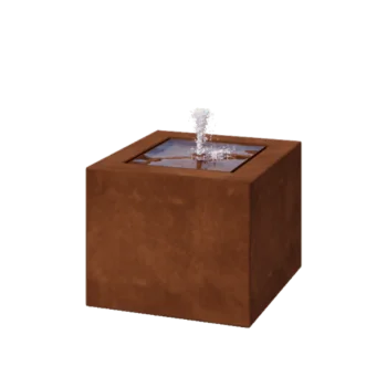 Tables d'eau en acier Corten - Lyra - 50 x 50 x 40 cm - Avec éclairage LED