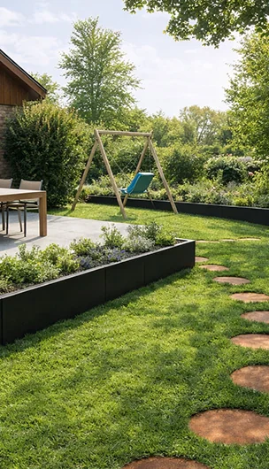 Pas japonais en acier Corten