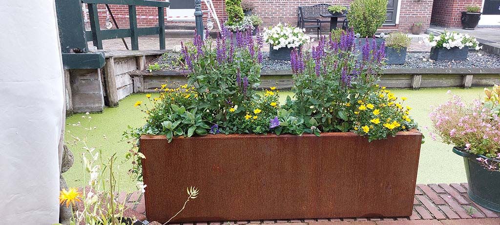 Grandes jardinières rectangulaires pour le jardin